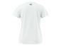 Wit T-shirt met korte mouwen en een vierkant logo op de achterkant van de nek.