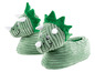 Twee paar groene dinosaurusslippers.