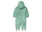 Groen babypak met capuchon.