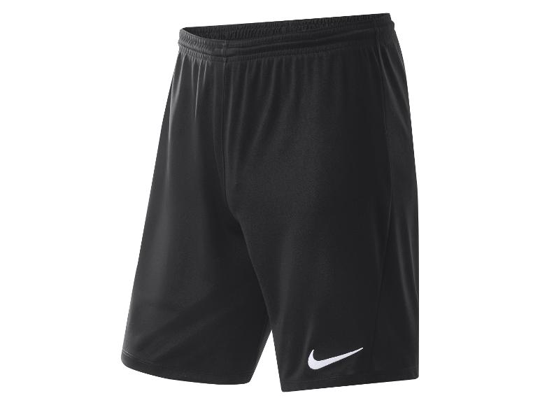 Zwarte sportshorts met elastische tailleband en wit logo.