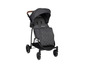 Een zwarte Babycomfort buggy met een quilted bekleding.