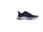 Blauwe sportschoenen met witte zool en zwarte details