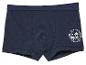 Donkerblauwe boxershorts met oceaanprint.