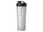 Witte sportshaker met een zwarte deksel en een maatverdeling tot 600 ml.