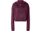 Bordeauxrode fluwelen hoodie met rits