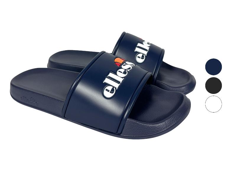 Donkerblauwe Ellesse herenslides met logo op de band.