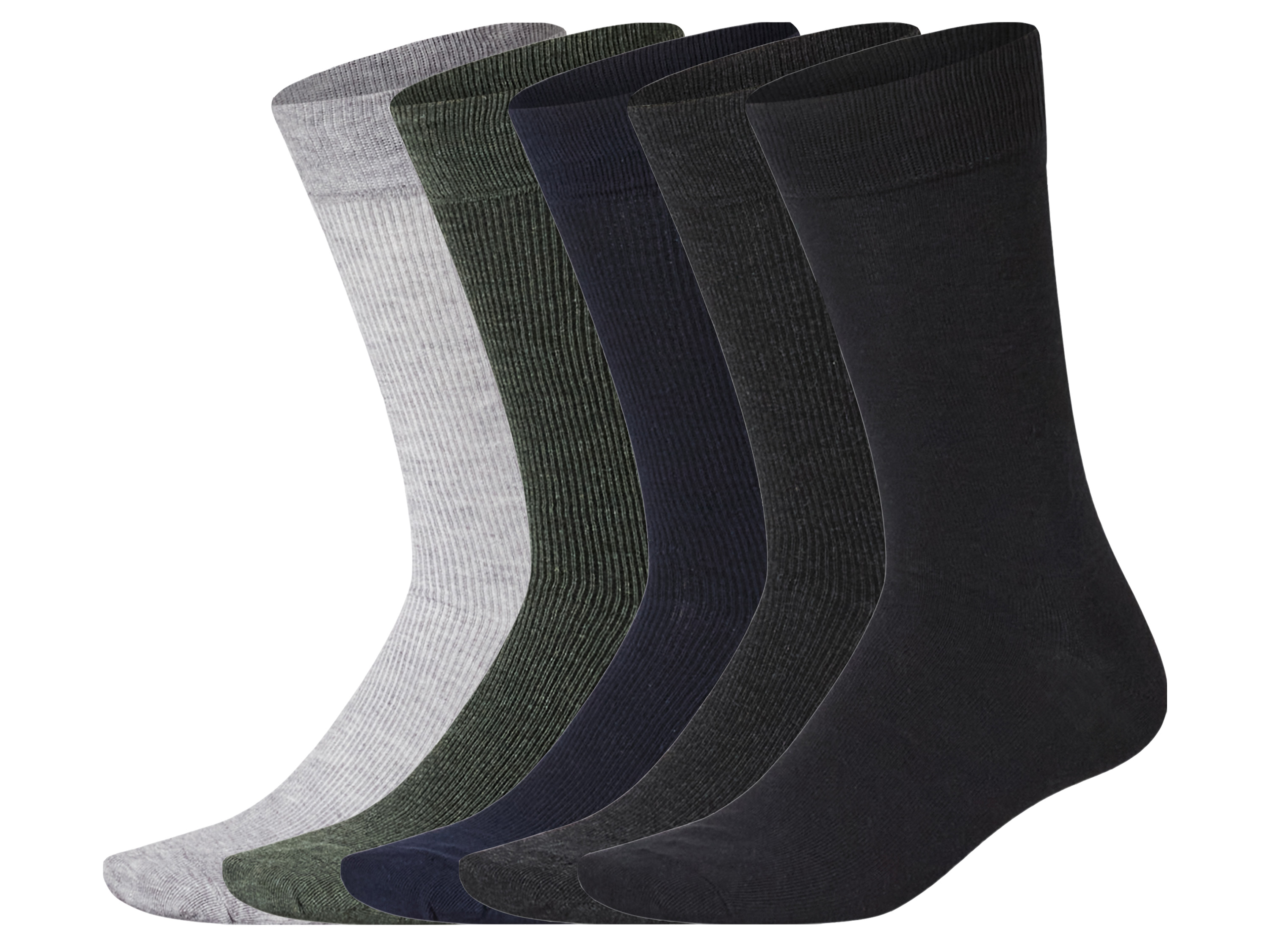 esmara 5 Paar sokken (groen/grijs/zwart/navy, 39-42)
