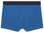 Blauwe boxershorts met een zwarte tailleband.