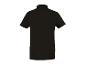Zwart poloshirt met korte mouwen, achterkant.