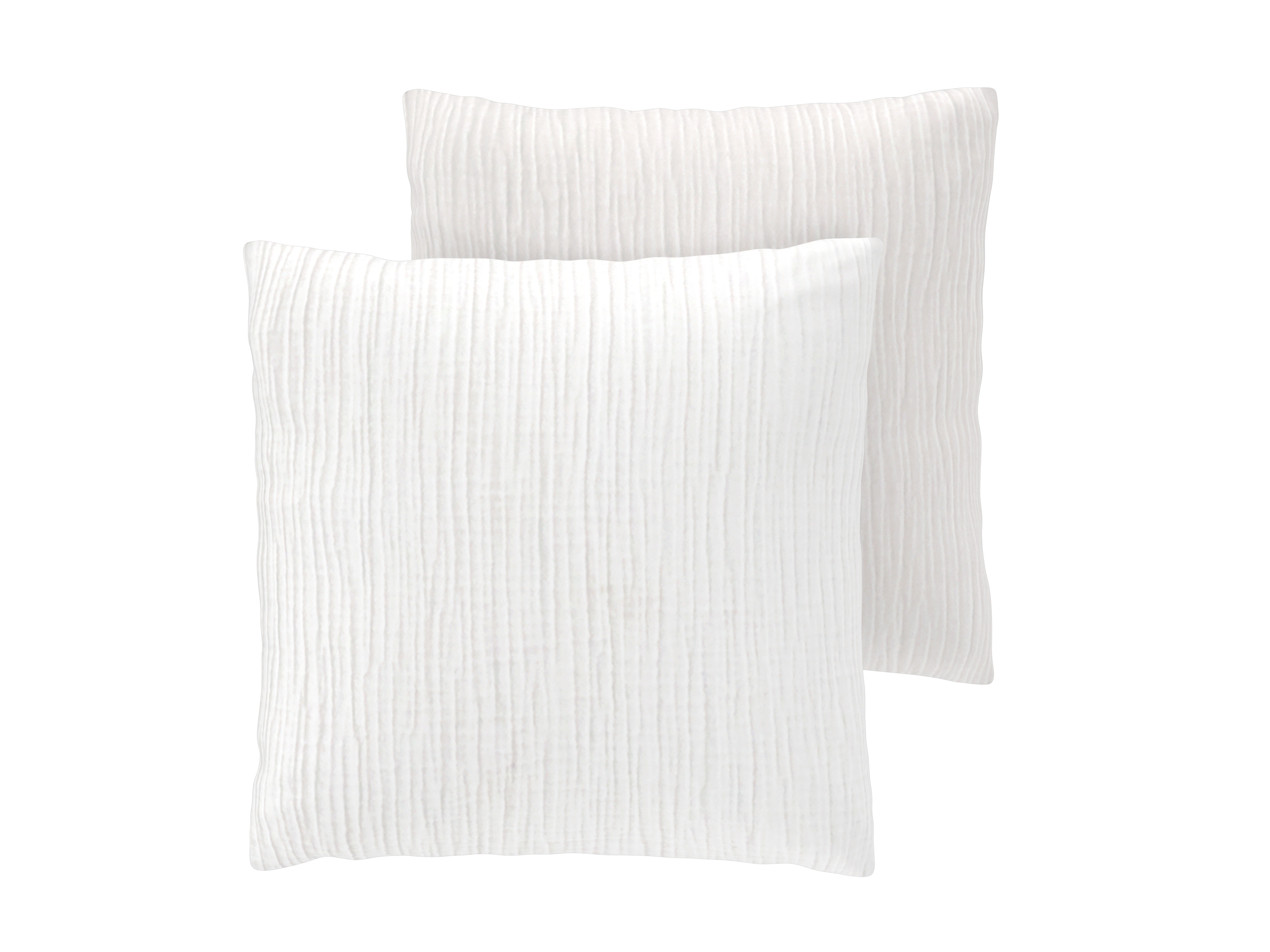 LIVARNO Set van 2 mousseline kussenslopen 50 x 60 cm (Wit)