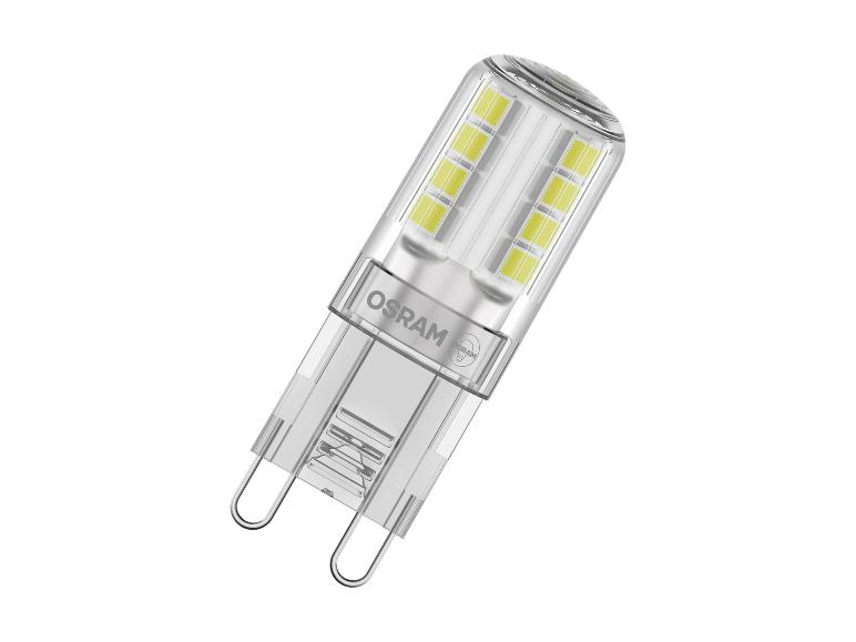 LED-lamp met twee rijen gele LED's en metalen pinnen