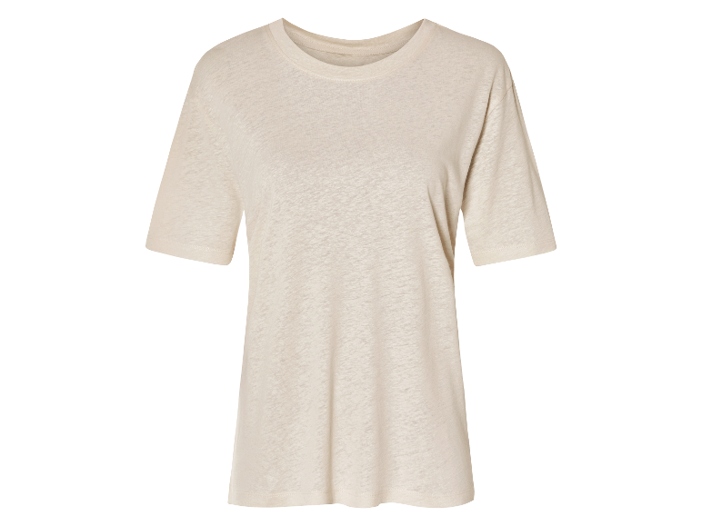 Beige linnen t-shirt.
