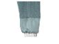 Blauwe fleece jas met satijnen afwerking en bedrukte manchet
