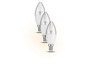 Drie witte LED-kaarslampen