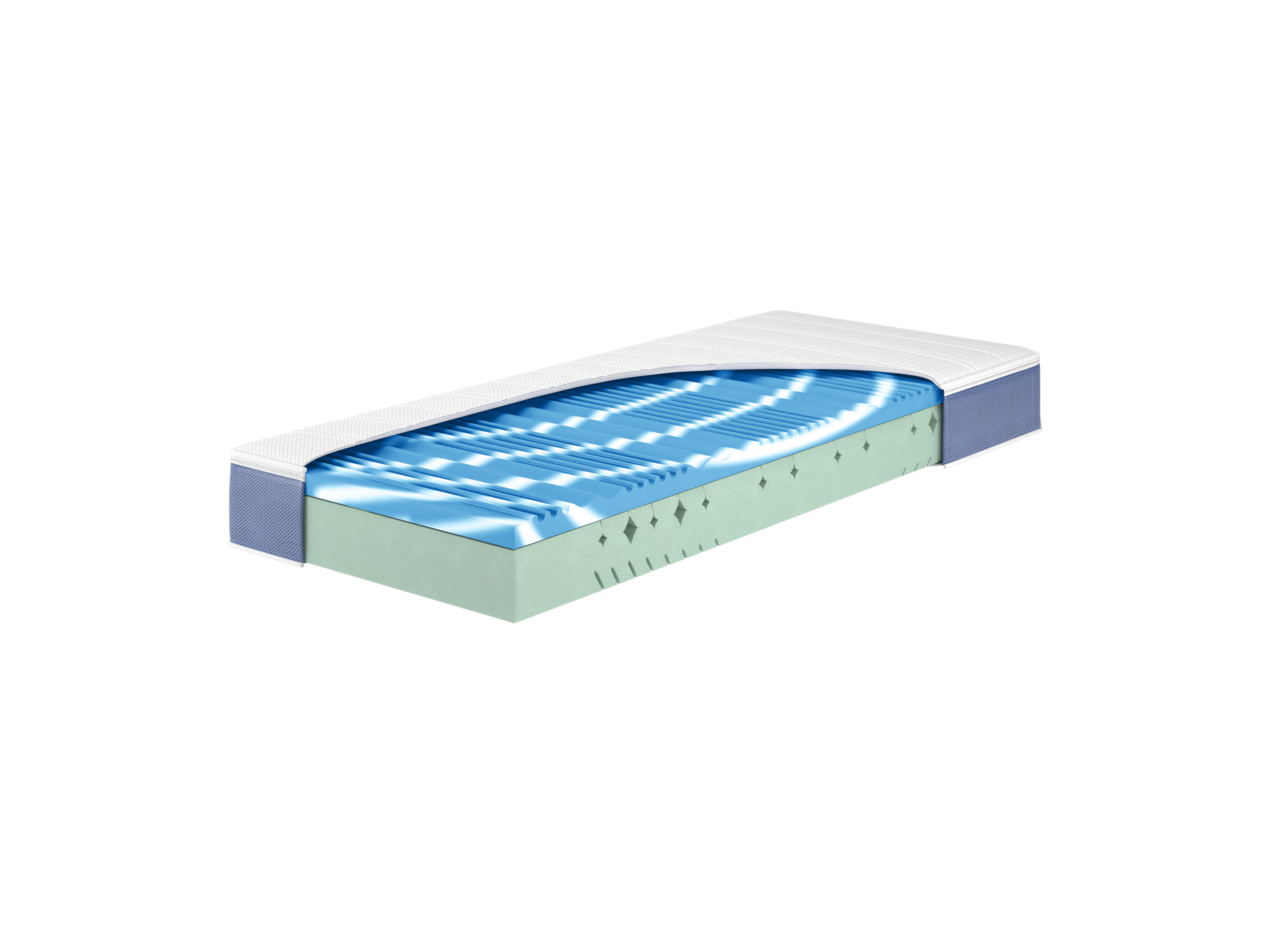 Hn8 Schlafsysteme Comfortschuim matras met gelschuim topper Dream Surf (Extra stevig (H4), 100 x 200 cm)