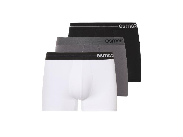 Esmara heren boxershorts, 3-pack, wit, grijs, zwart.