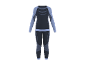 Dames thermisch ondergoed set, lange mouwen top en broek, grijs en blauw.
