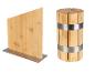 Houten snijplank en bamboe messenblok.