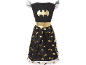Zwarte kinderjurk met gouden Batman-logo en tule rok