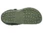 Zool van een groene pantoffel met een gestructureerd grippatroon.