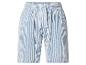 Heren blauw-wit gestreepte seersucker shorts met wit trekkoord