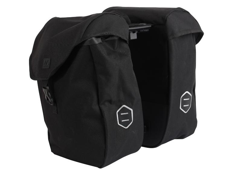 Zwarte fietstassen met AVS-logo