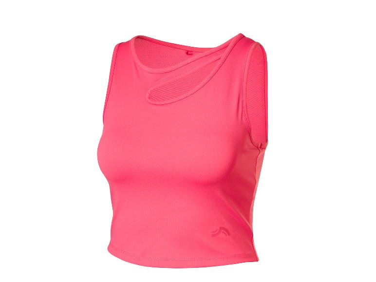 Roze dames sporttop met een uitsnede bij de halslijn