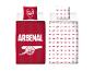 Voetbalthema beddengoedset, met grote 'ARSENAL' tekst en een kanon.