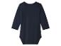 Donkerblauwe romper met lange mouwen en ronde hals.