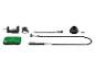 Set met flexibele as, statiefklem, beschermkap en accessoires voor roterend gereedschap.