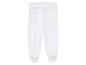 Witte baby broek met voetjes.