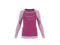 Roze en lila sportshirt met lange mouwen en getextureerde patronen.