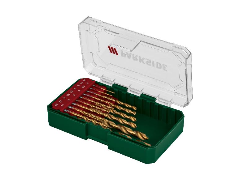 Bakside boorset in een transparante plastic doos.