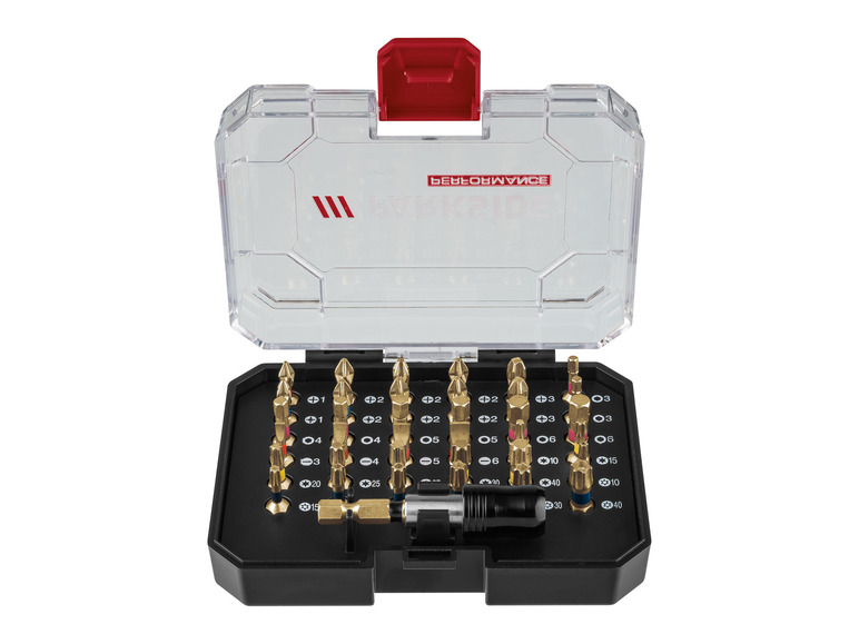 Een set schroevendraaiers van Bosch in een opbergdoos.