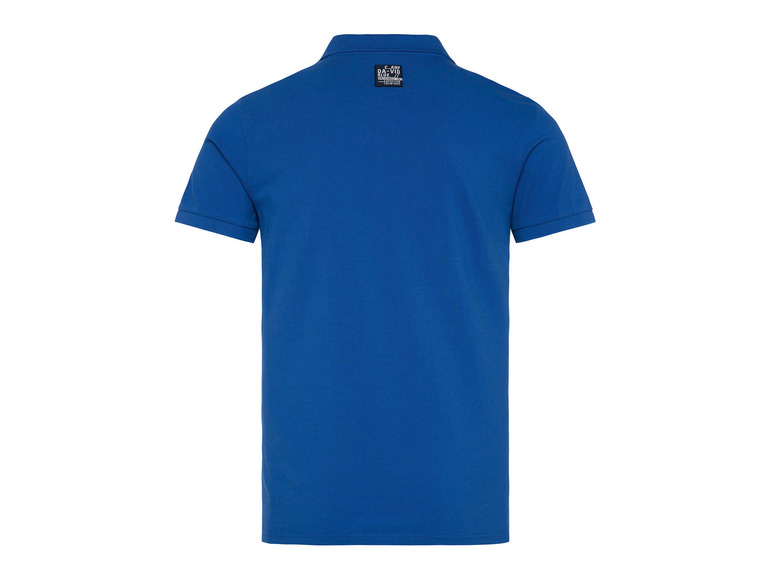 Blauw Camp David poloshirt met korte mouwen.