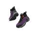 CRIVIT Premium dames lederen trekkingschoenen in paars en zwart.