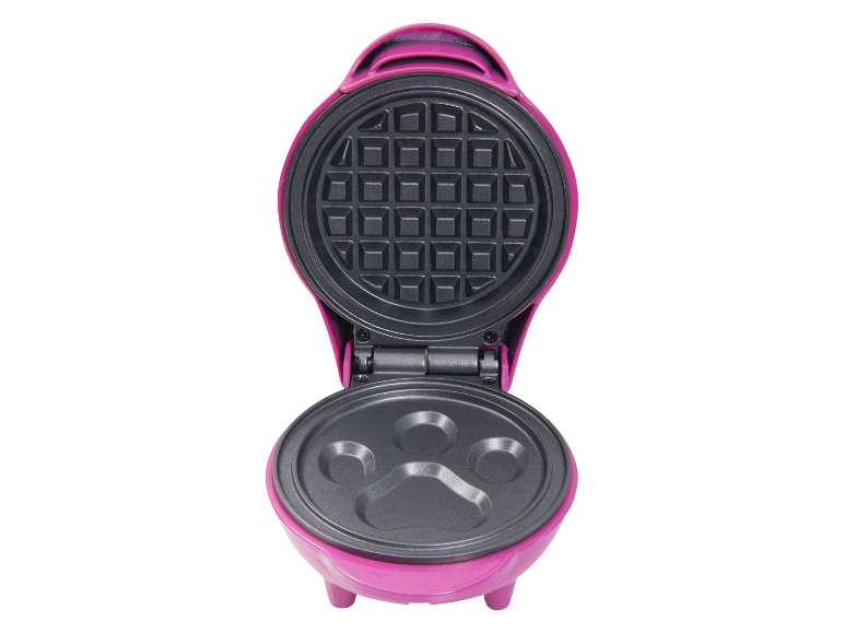 Mini wafeltang en ei-vorm in hondenpootvorm, paars.