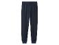 Donkerblauwe badstof joggingbroek met elastische tailleband en boorden.