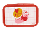 Rode Disney Minnie Mouse lunchbox, grafische stijl.