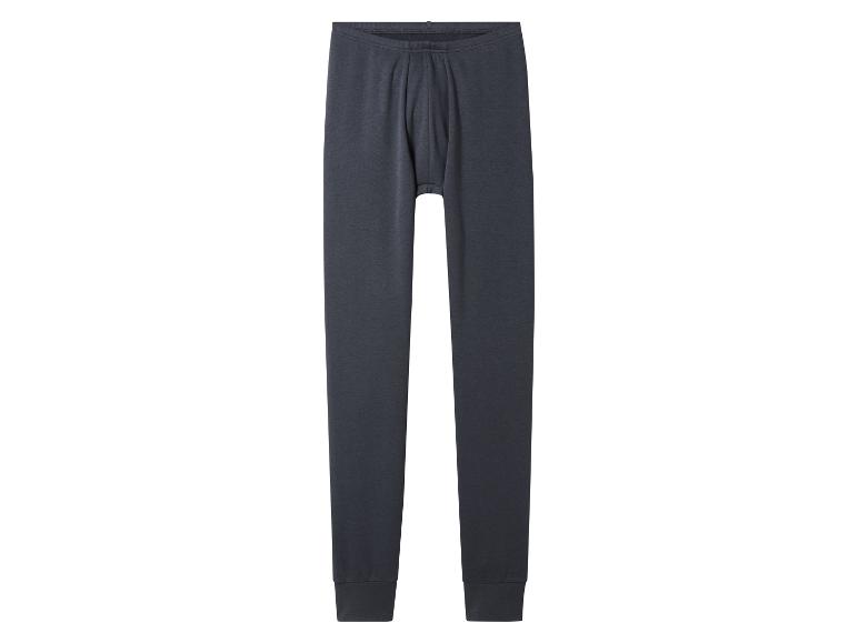 Donkergrijze thermische legging voor heren op een witte achtergrond.