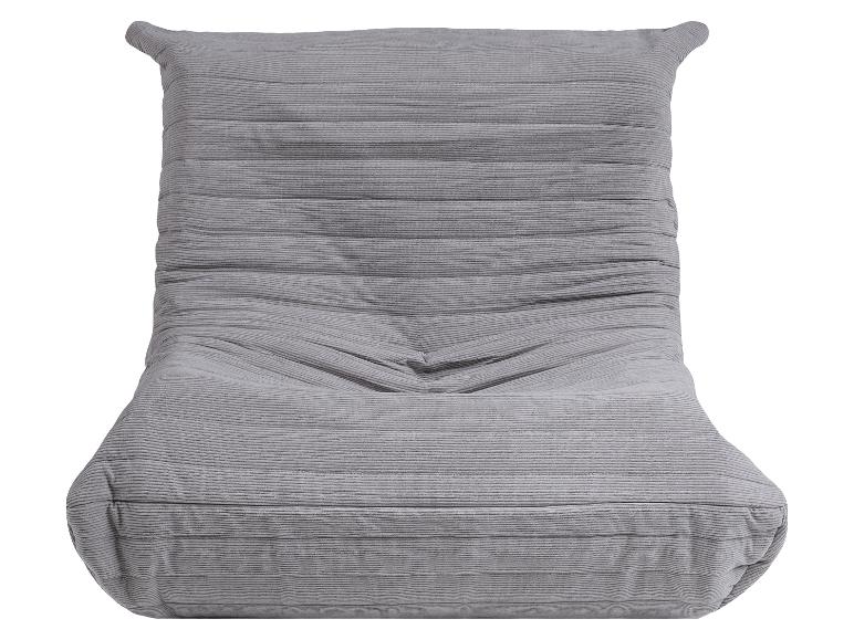 Grijze corduroy vloerstoel