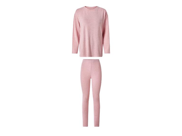 ESMARA® Damespyjama: Roze longsleeve shirt en bijpassende legging.