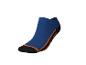 Blauwe enkelsok met zwarte en oranje details
