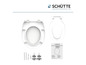 Toiletbril met soft-close van Schütte, inclusief montage-instructies.