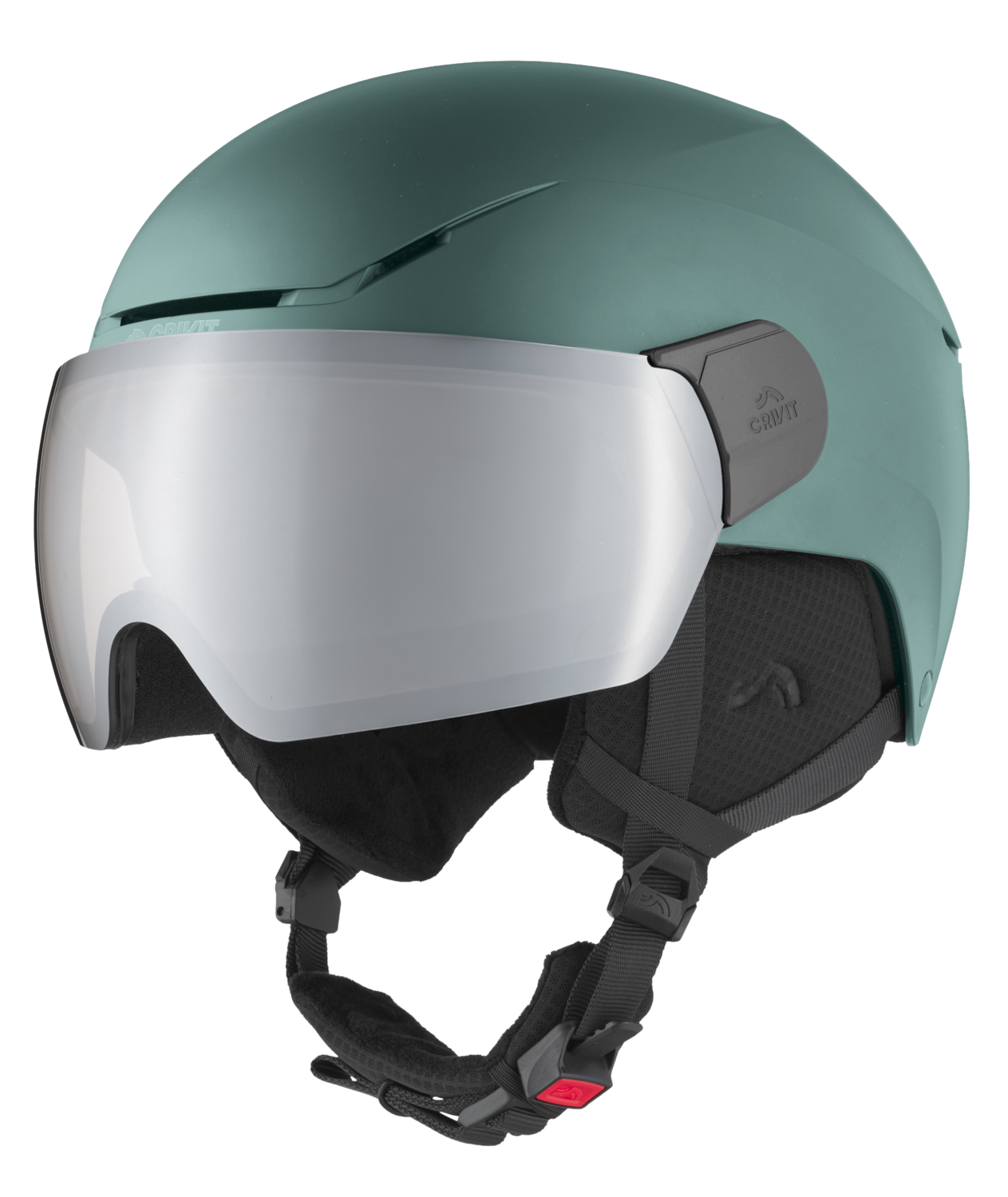 CRIVIT Skihelm met meekleurend vizier, Premium (M/L, Petrol)