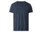 Donkerblauw heren T-shirt met korte mouwen, achterkant.