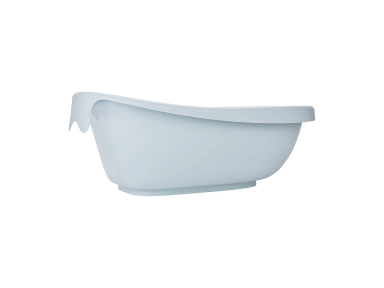 Een lichtblauwe babybadkuip.