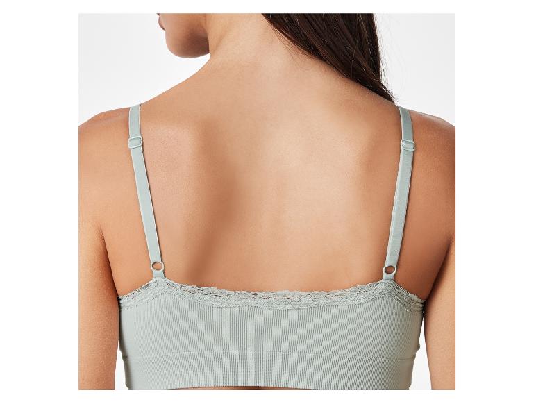 Lichtgroene bralette met kant detail.