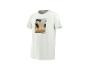 Wit heren T-shirt met 'Golden Hour' print van palmbomen bij zonsondergang.
