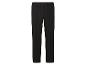 Elegante zwarte broek met enkele knoopsluiting en verticale naden.